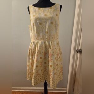 Jessica Simpson Yellow Floral Midi Dress